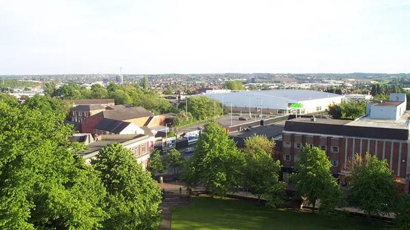 Cannock rooftops seen from St Luke's Church tower