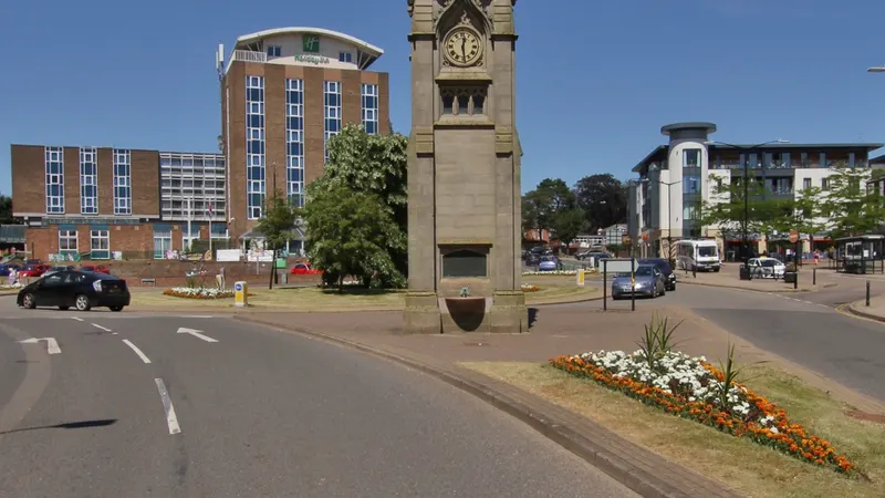 The clock tower in Kenilworth, Warwickshire