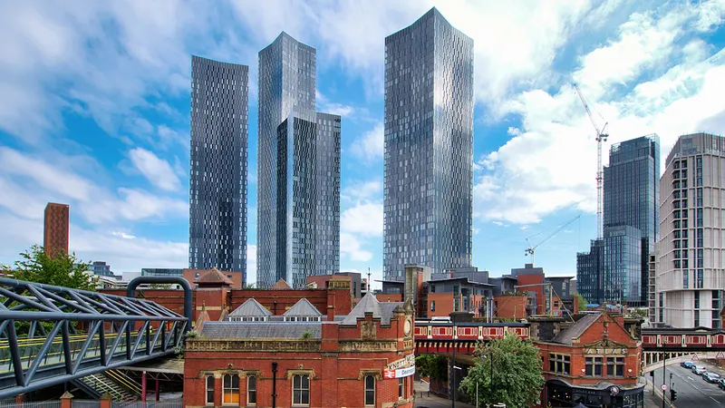Tower blocks above Knott Mill, Manchester